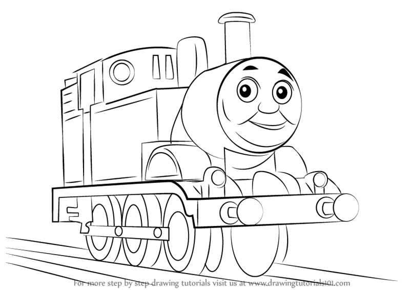 800x566 Learn How To Draw Thomas The Tank Engine - Engine Drawing