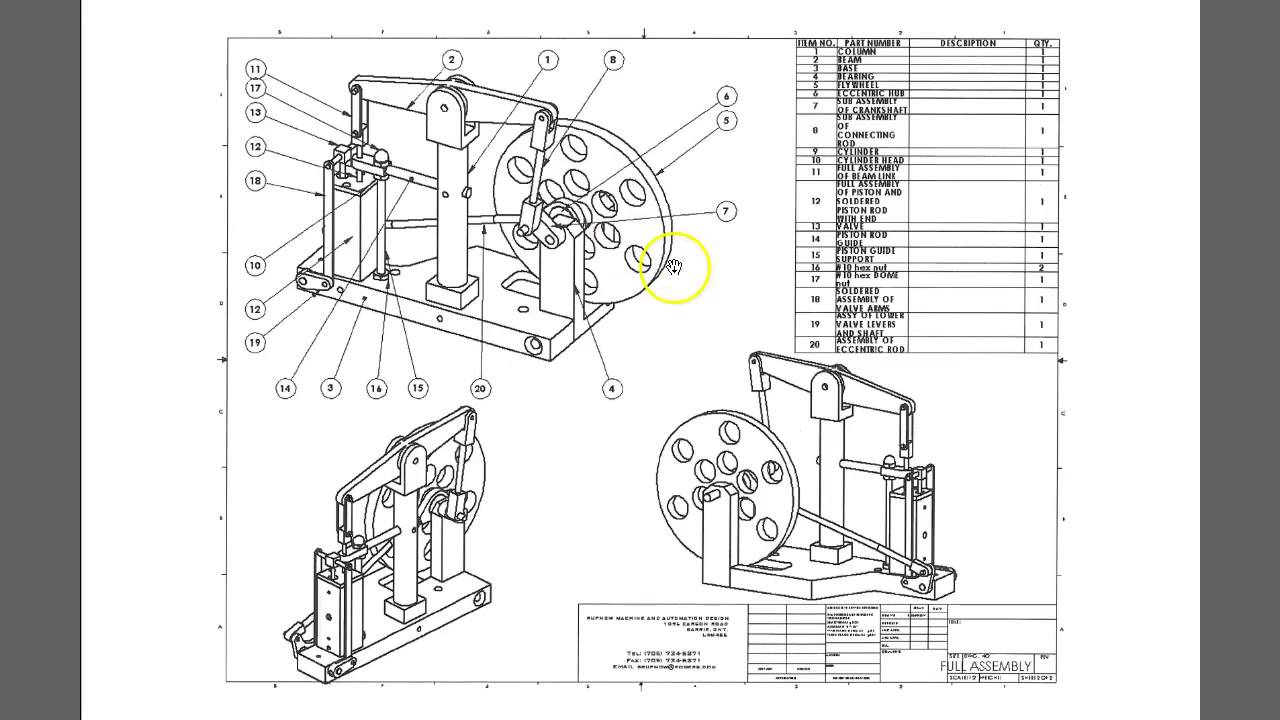1280x720 Working Drawing - Engine Drawing