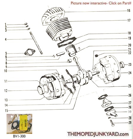 446x465 Batavus - Engine Parts Drawing