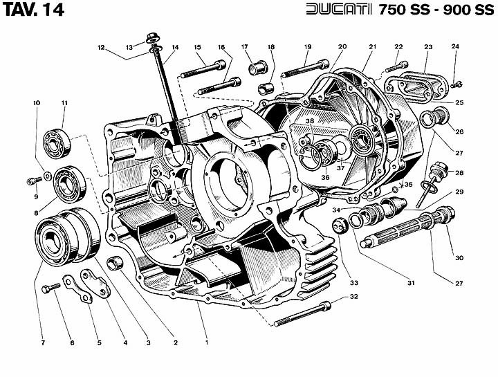 720x545 Vintage Ducati Engine Parts - Engine Parts Drawing
