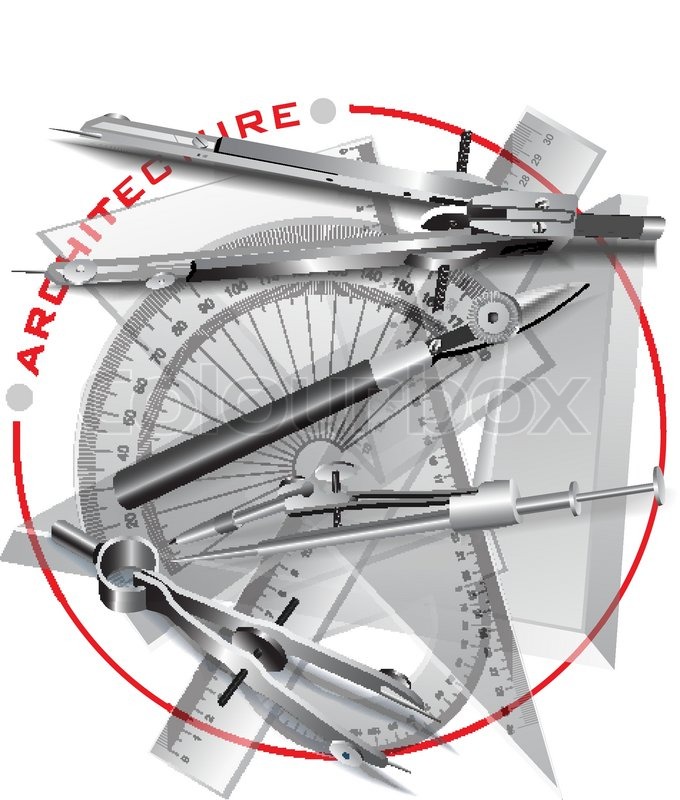 680x800 set of drawing tools engineering stock vector colourbox - Engineer Tools Drawing