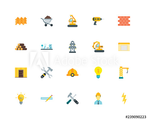 500x405 simple set of vector icon contains such icons as flash - Engineer Tools Drawing