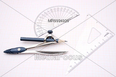 380x254 stock photo engineer drawing tools - Engineer Tools Drawing