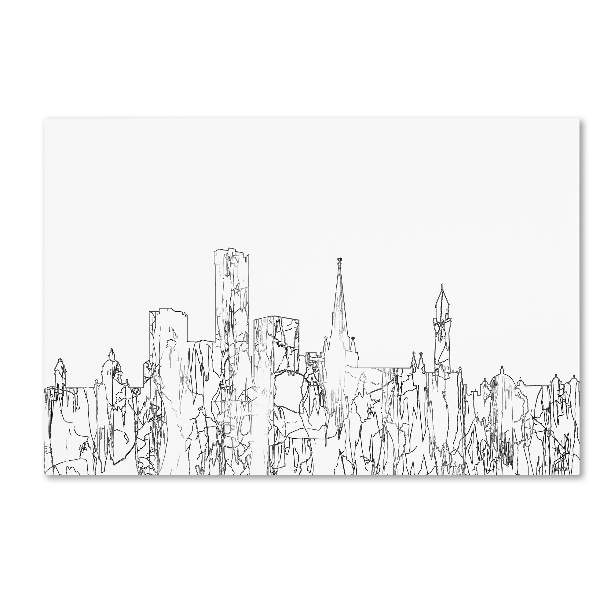 2000x2000 trademark art 'birmingham england skyline bw thin line' drawing - England Drawing
