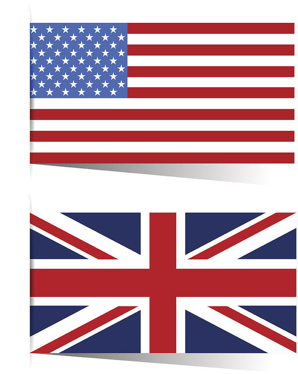600x753 great britain flag and america vector illustration art print - England Flag Drawing