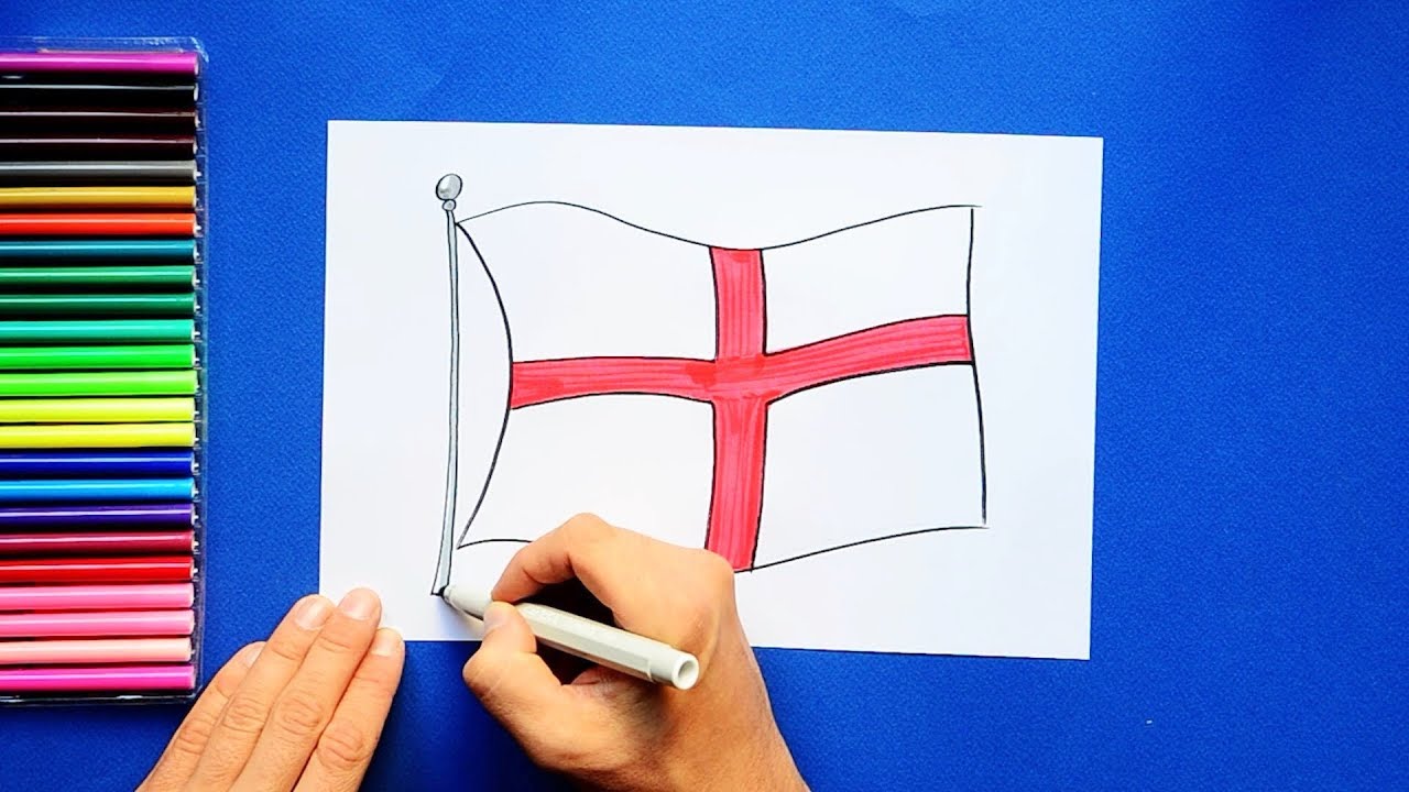 1280x720 how to draw the flag of england - England Flag Drawing