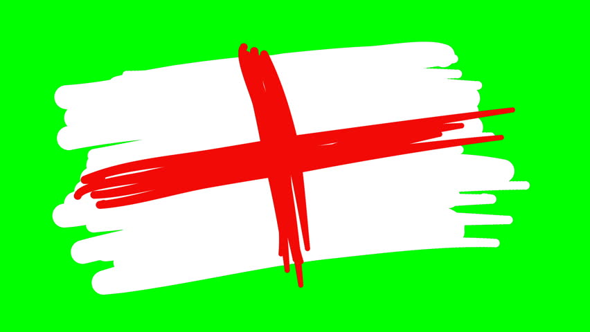 852x480 england drawing flag on green stock footage video - England Flag Drawing