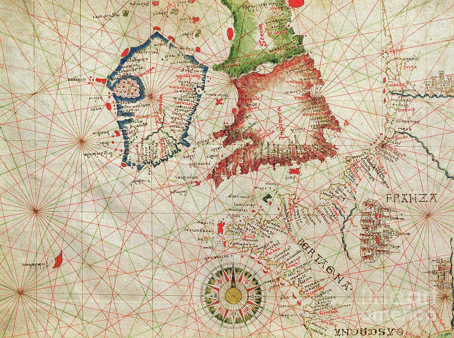 900x670 antique map of the french coast, england, scotland and ireland - England Map Drawing