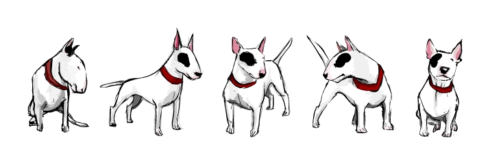 712x237 Gills Blog Bull Terrier Sketches - English Bull Terrier Drawing