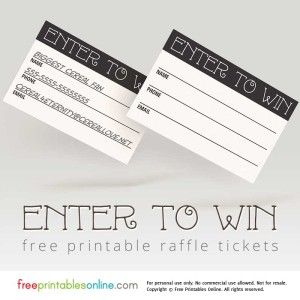 300x300 enter to win printable raffle tickets professionally speaking - Enter To Win Drawing