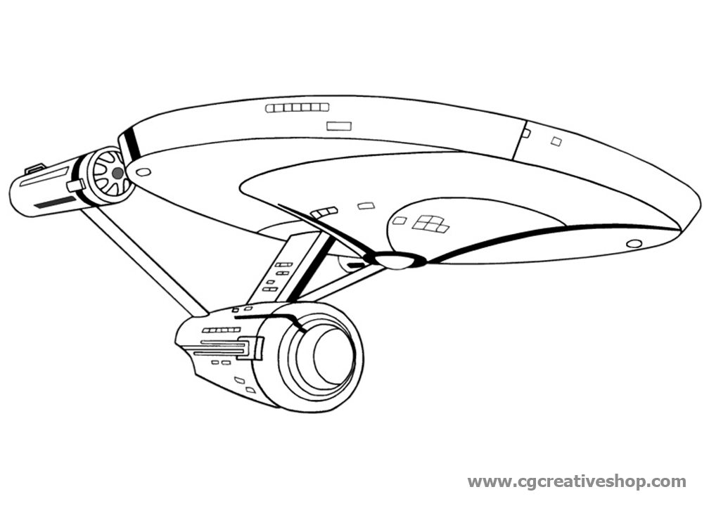 1008x720 enterprise la nave spaziale di star trek, disegno da colorare - Enterprise Drawing