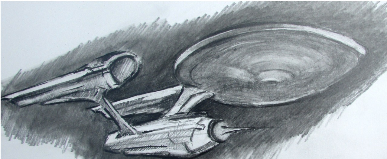 1280x526 starship enterprise drawing andrew horvath - Enterprise Drawing