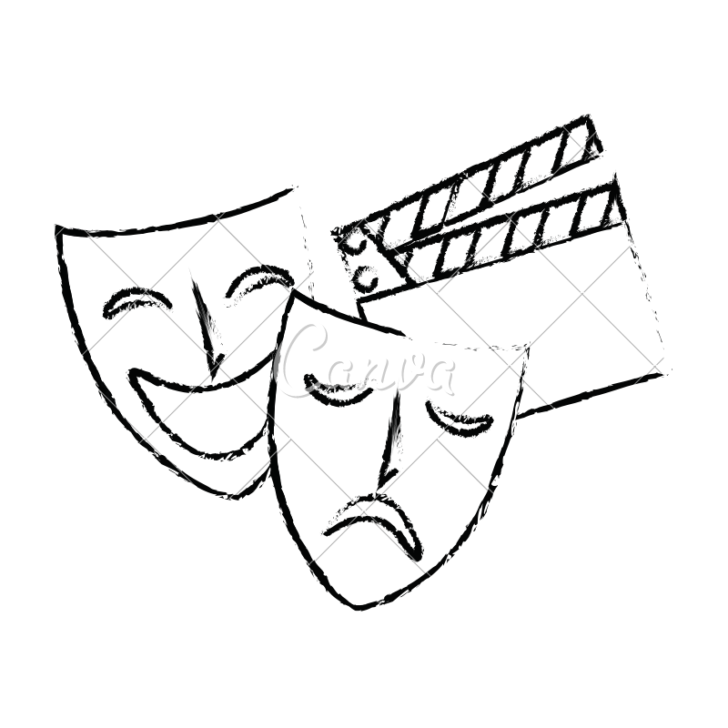 800x800 movie entertainment symbols sketch - Entertainment Drawing