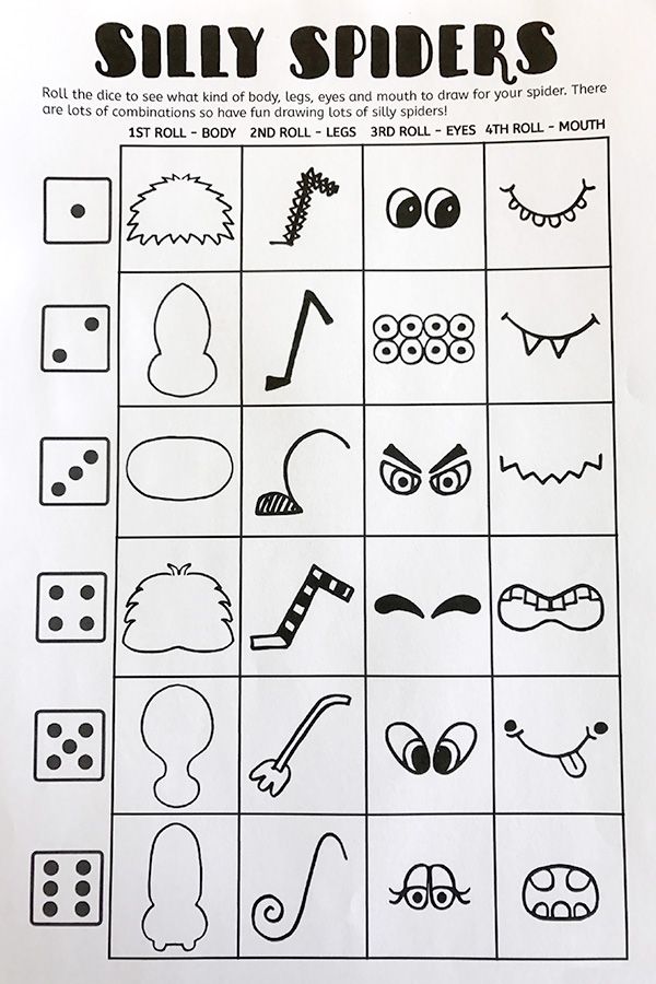 600x900 printable silly spiders drawing game entertainment drawings - Entertainment Drawing