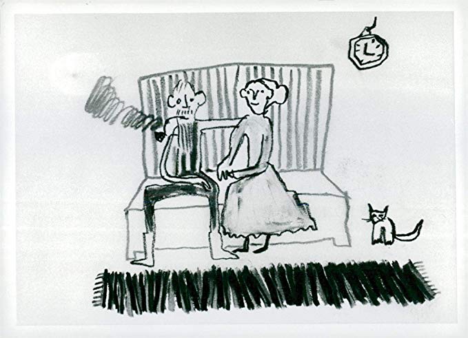 679x491 vintage photo of drawing of ellen and oscar - Entertainment Drawing