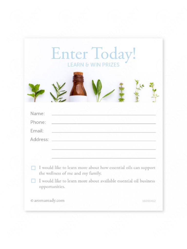 767x1023 oil bottle drawing entry tear pad - Entry Drawing