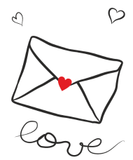 190x228 drawing envelope and hearts as love message women's t shirt - Envelope Drawing