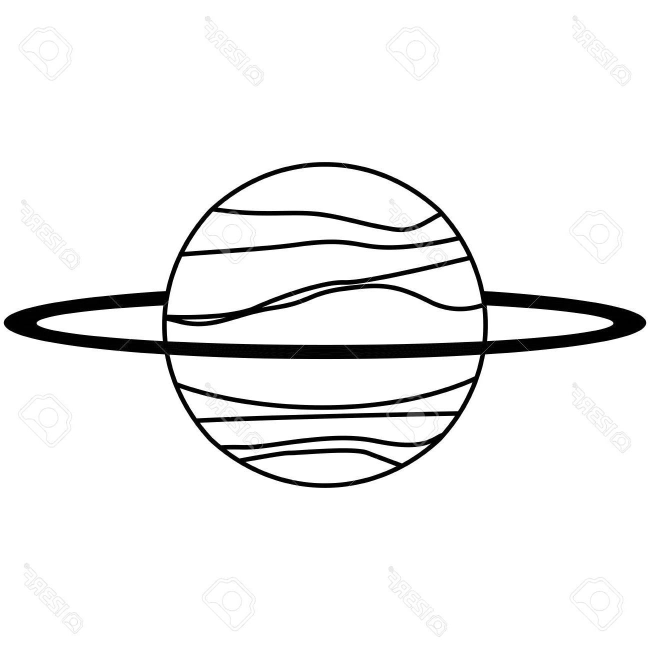 1300x1300 Top Uranus Planet Solar System Line Vector Illustration Drawing - Eps Drawing