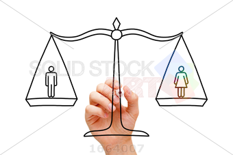340x227 stock photo of hand drawing concept about equality between men - Equal Drawing