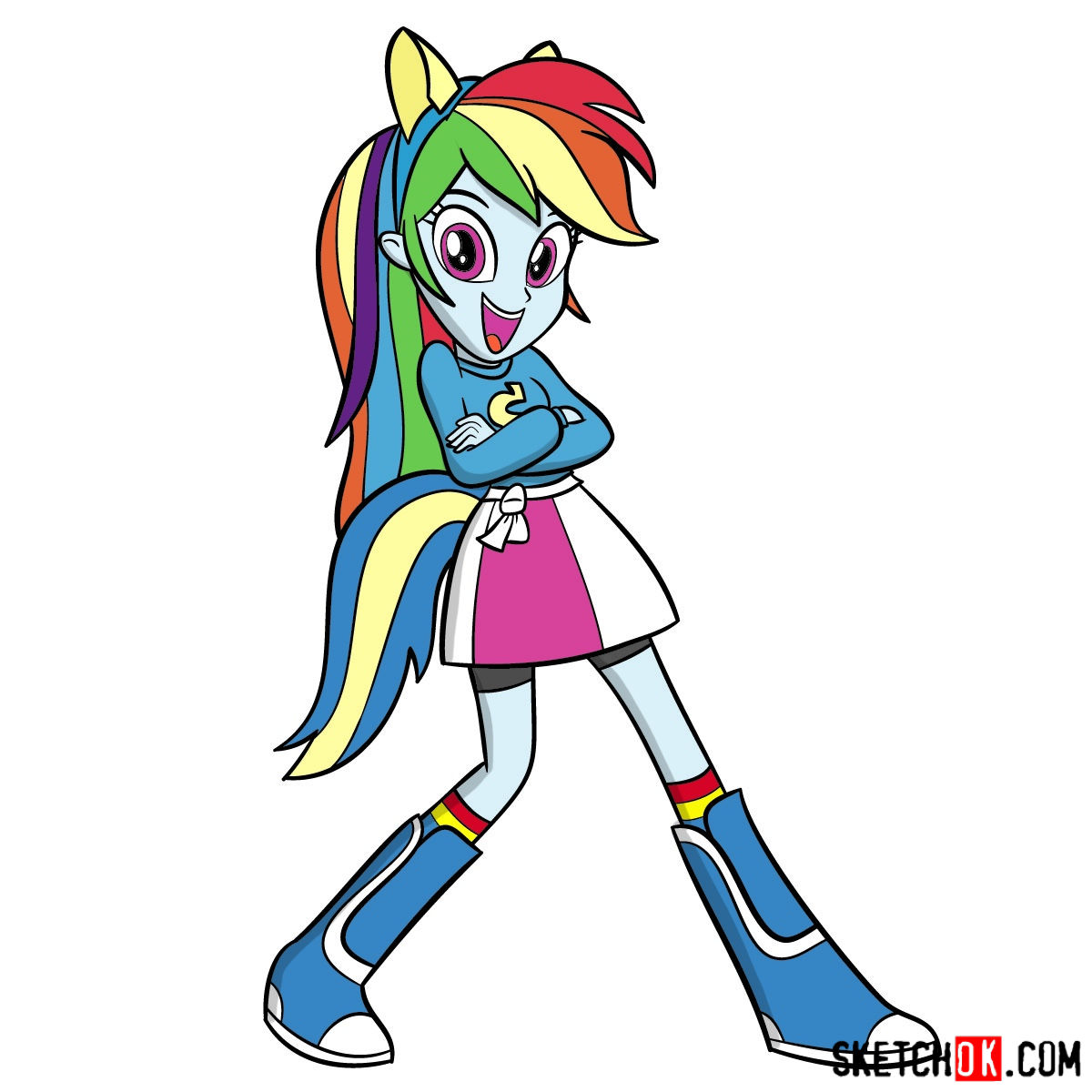 1200x1200 How To Draw Human Rainbow Dash Equestria - Equestria Girls Drawing
