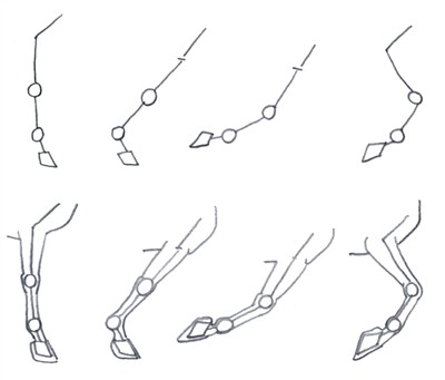 400x341 How To Draw Horses Legs The Easy Way - Equine Drawings