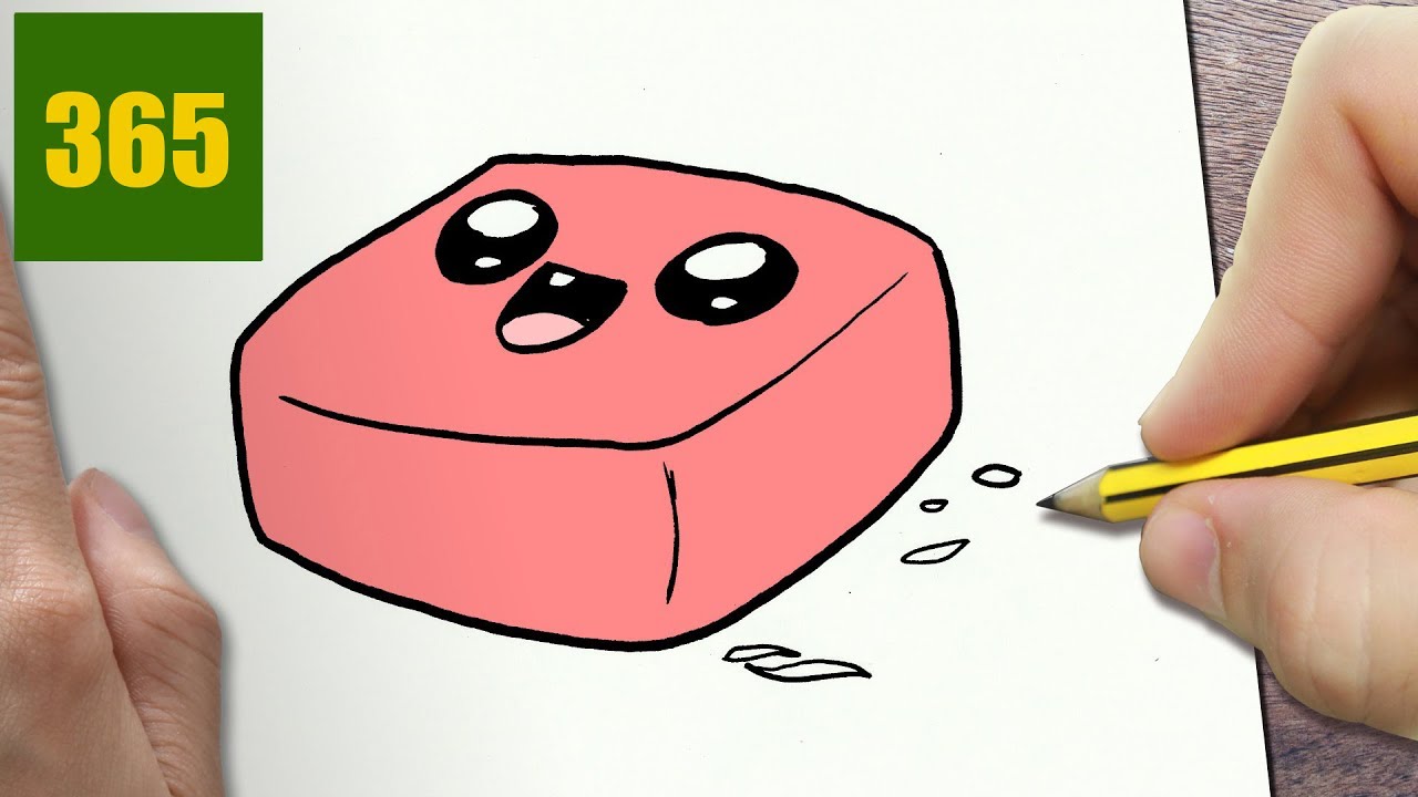 1280x720 how to draw a eraser cute, easy step - Eraser Drawing