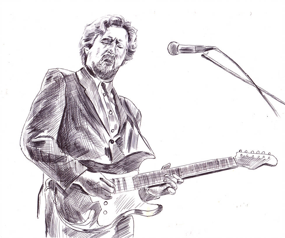 977x818 dot pen sketch of eric clapton - Eric Clapton Drawings