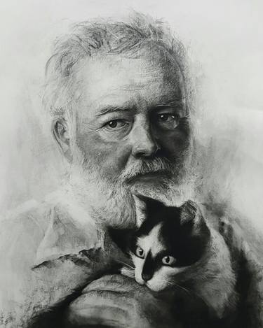 375x469 Ernest Hemingway Drawing - Ernest Hemingway Drawing