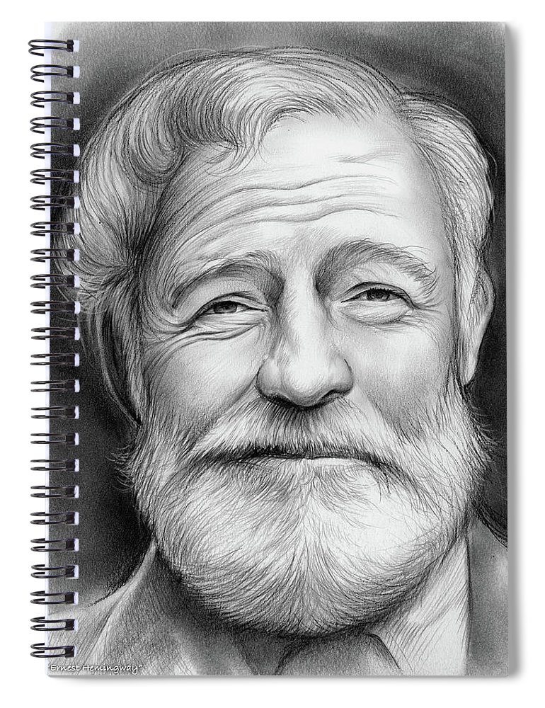 770x1000 Ernest Hemingway Spiral Notebook For Sale - Ernest Hemingway Drawing