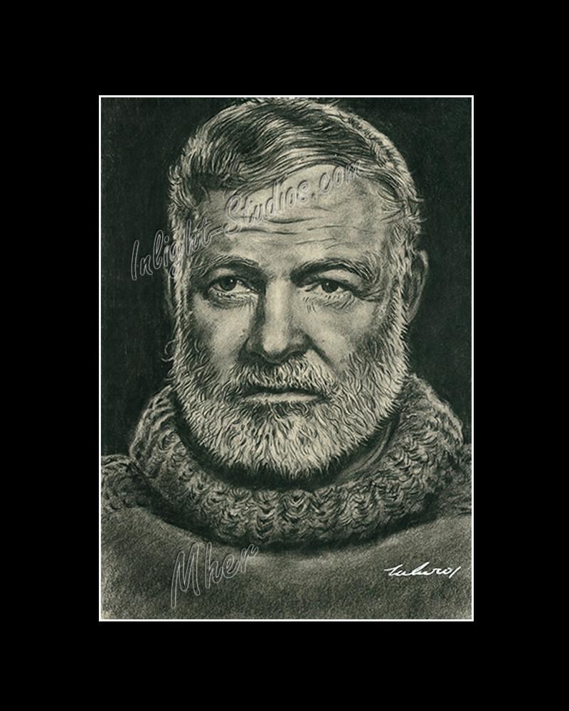 800x1000 Ernest Hemingway Inlight Studios - Ernest Hemingway Drawing