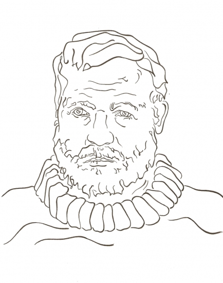 434x550 Portrait Of Ernest Hemingway - Ernest Hemingway Drawing