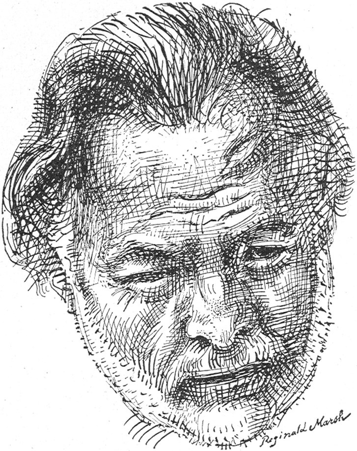 727x917 The Moods Of Ernest Hemingway The New Yorker - Ernest Hemingway Drawing