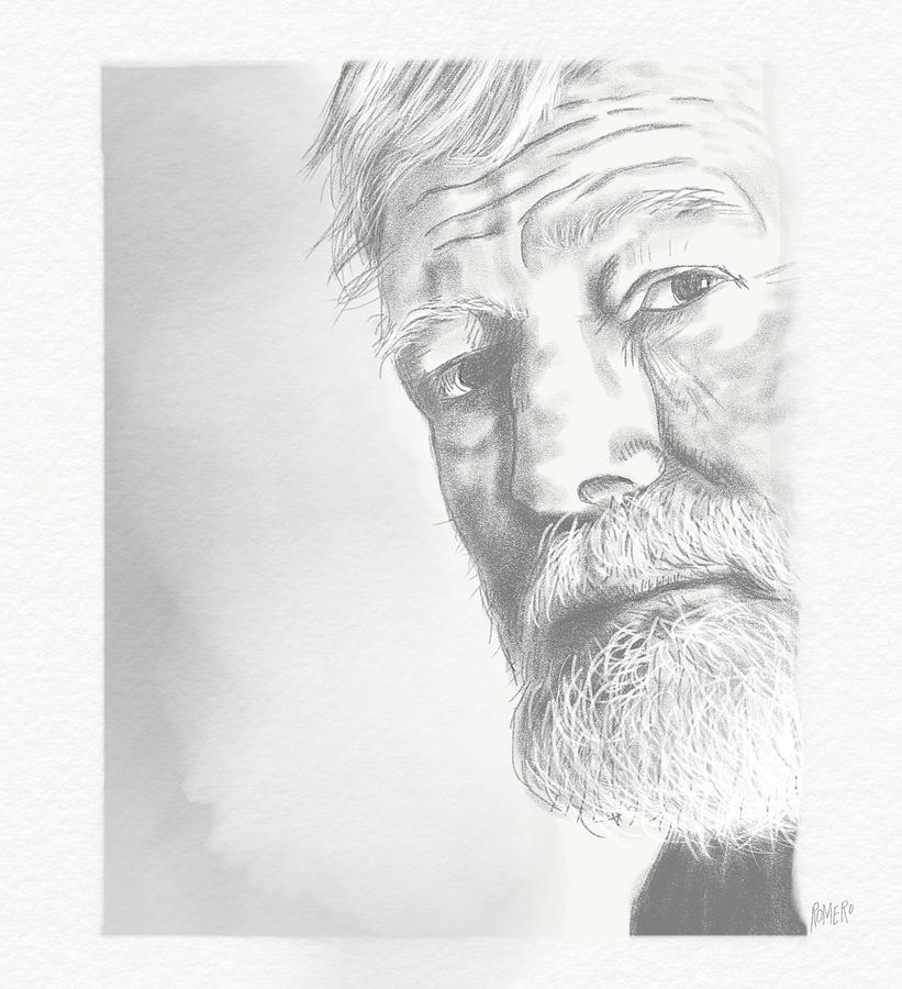 821x900 Ernest Hemingway Digital Art - Ernest Hemingway Drawing