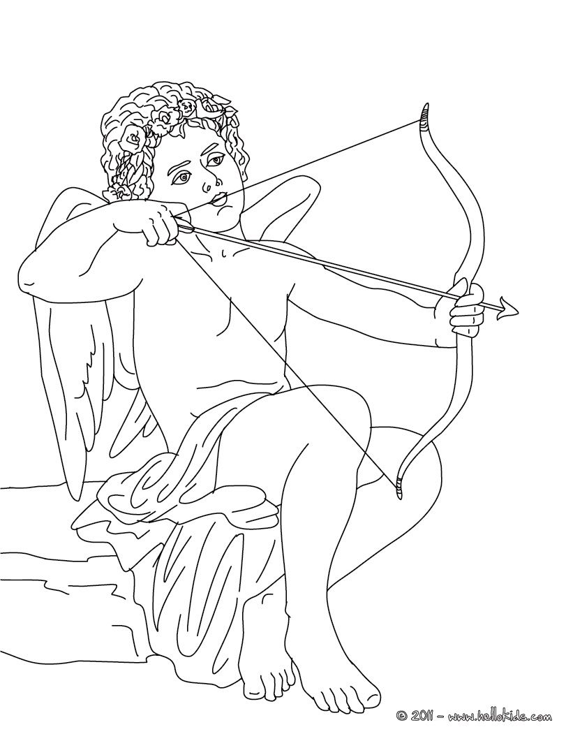 821x1061 Greek Gods Coloring Pages - Eros Drawing