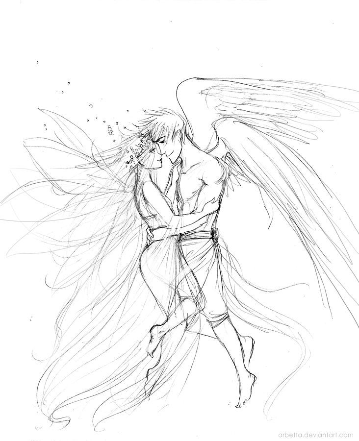 732x900 greek mythology psyche eros art - Eros Drawing