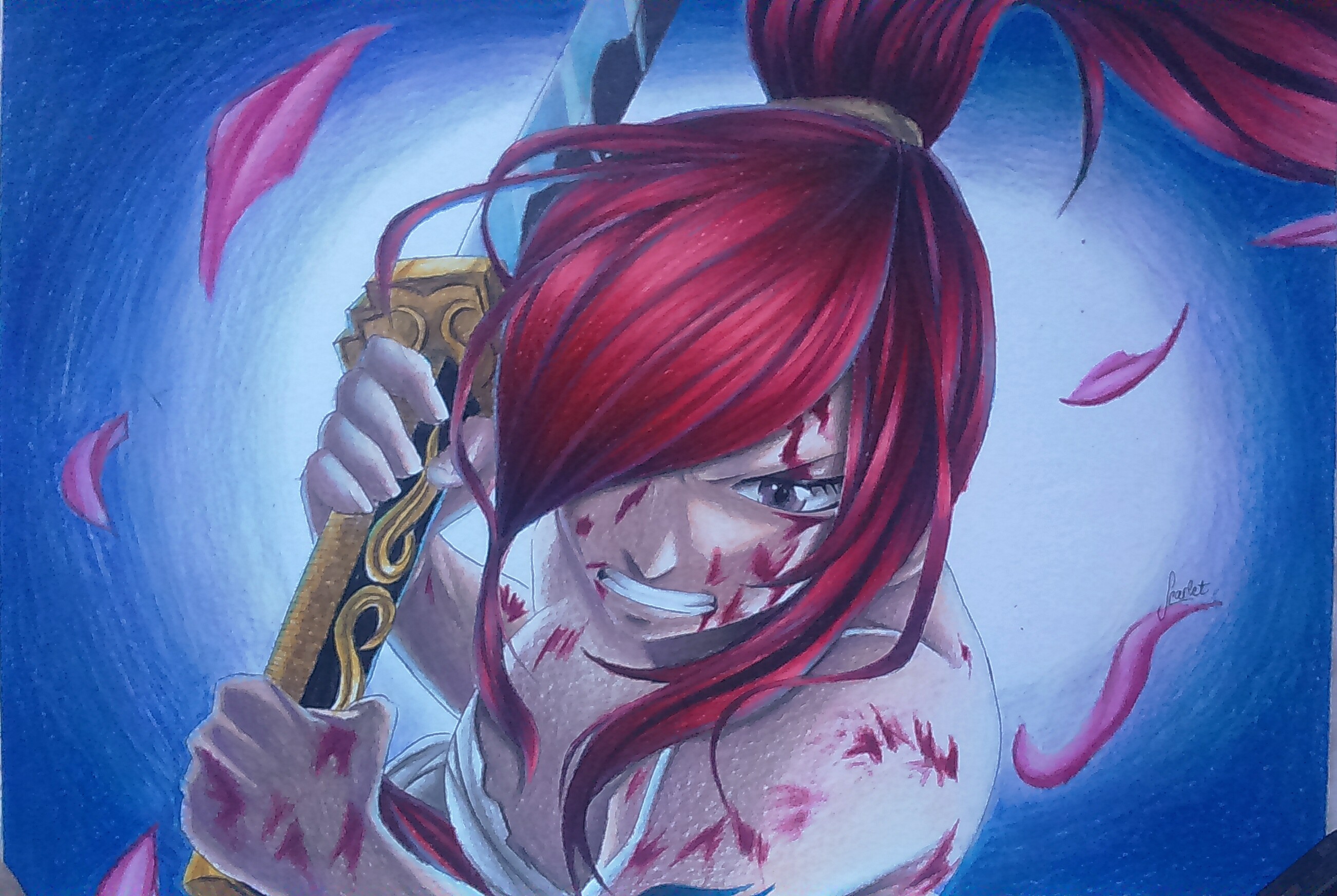 2604x1746 erza scarlet drawing scarlet drawings foundmyself - Erza Drawing