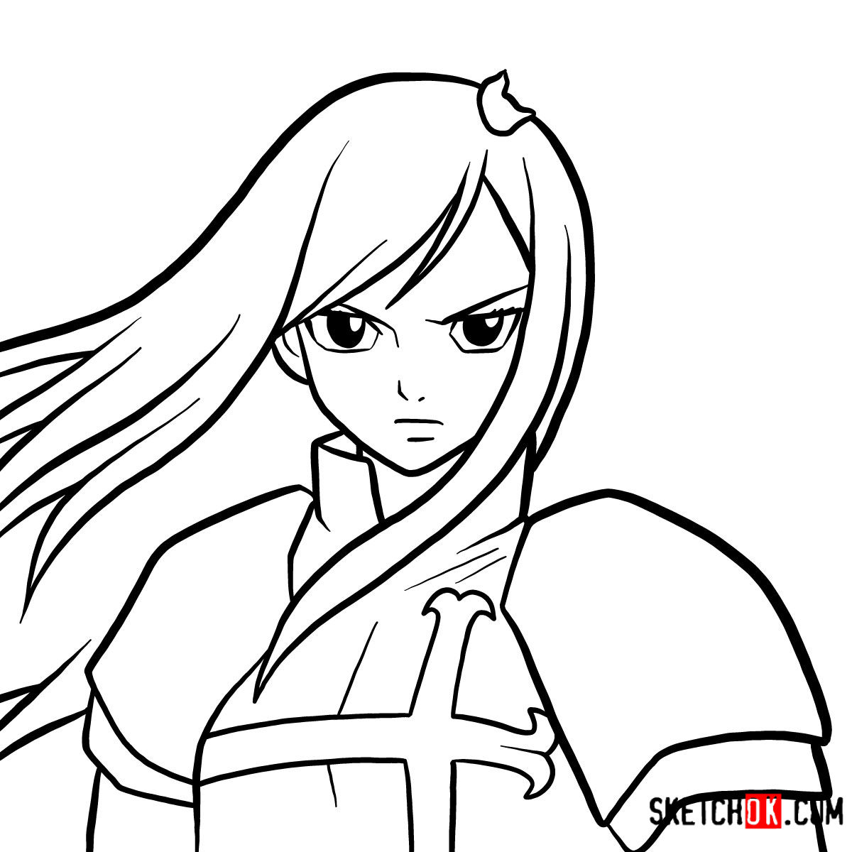 1200x1200 How To Draw Erza Scarlet's Portrait Fairy Tail - Erza Drawing