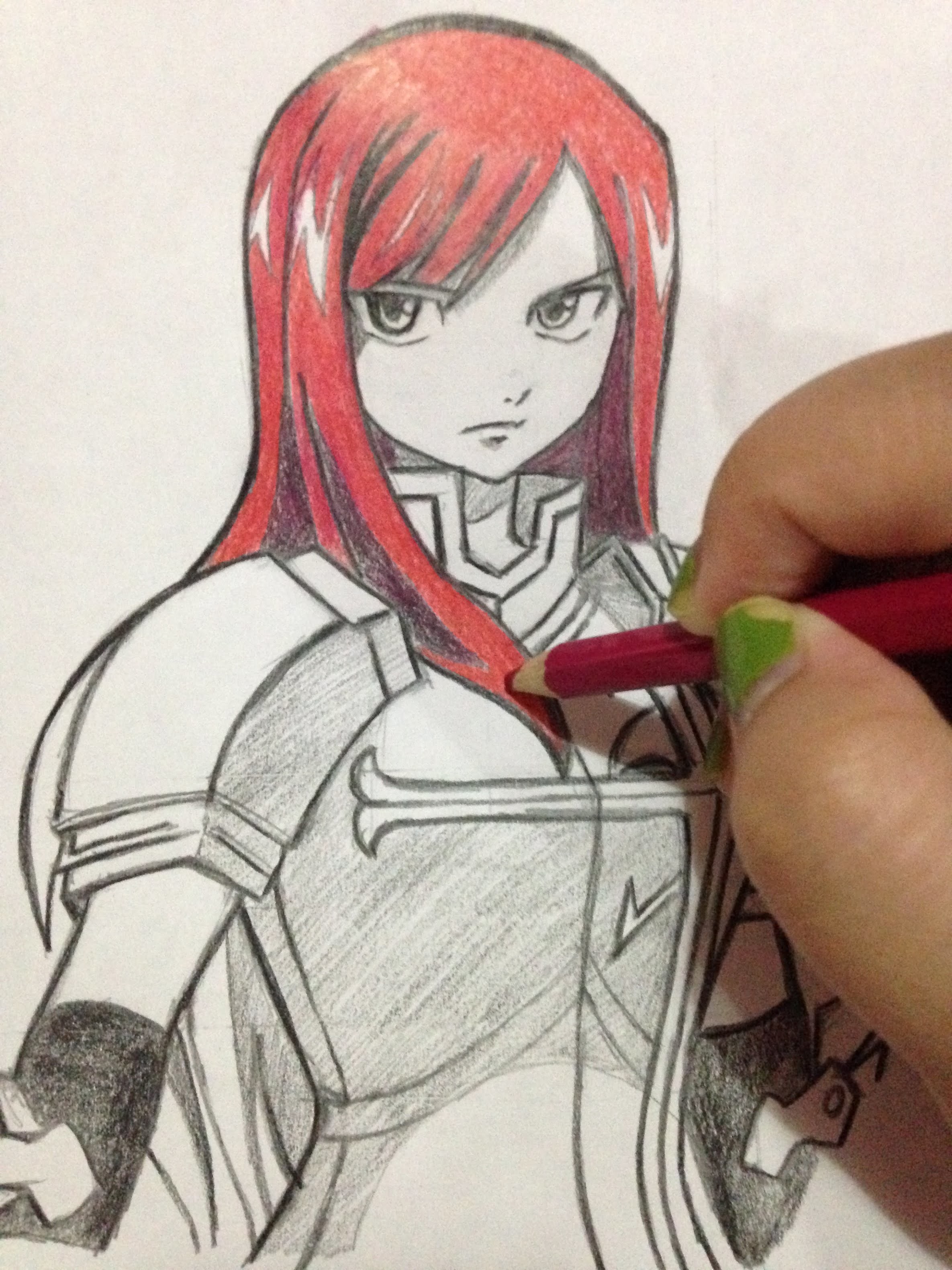 2370x3160 How To Draw Erza Scarlet From Fairy Tail Anime Step - Erza Drawing