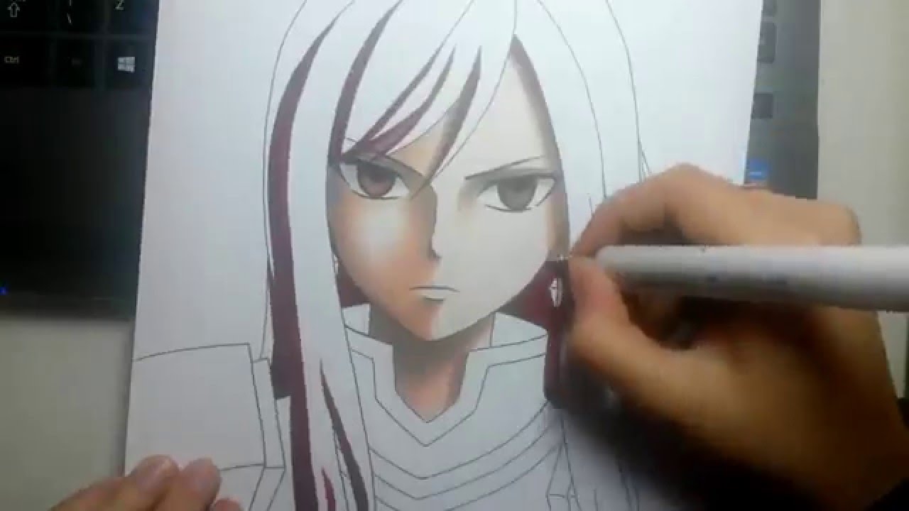 1280x720 Speed Drawing - Erza Drawing