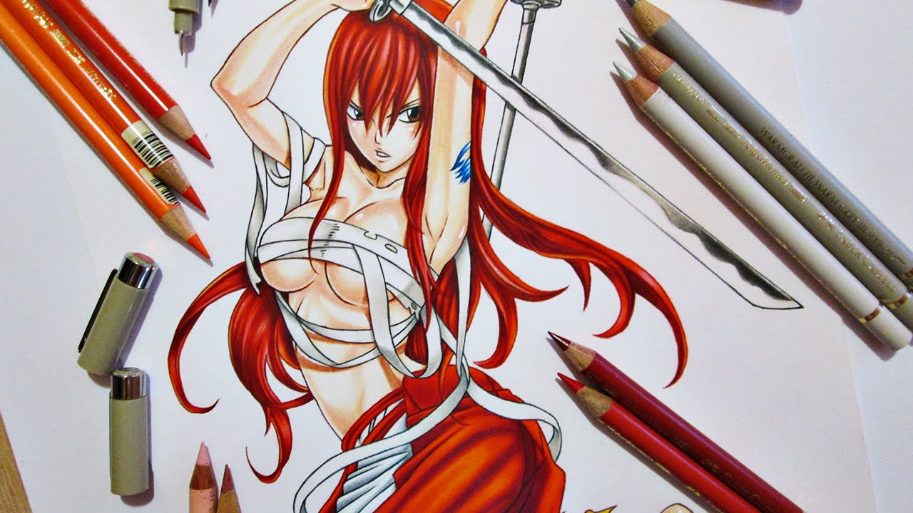 1280x720 Speed Drawing Erza Scarlet Fairy Tail - Erza Drawing