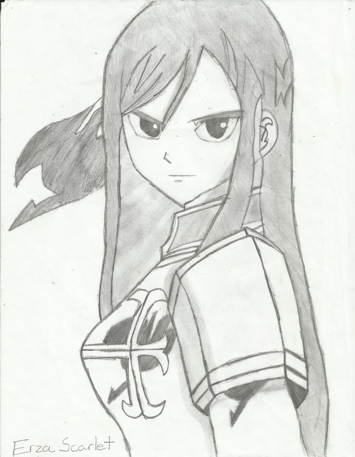 1243x1600 Erza Scarlet Drawing D Anime Musical - Erza Drawing