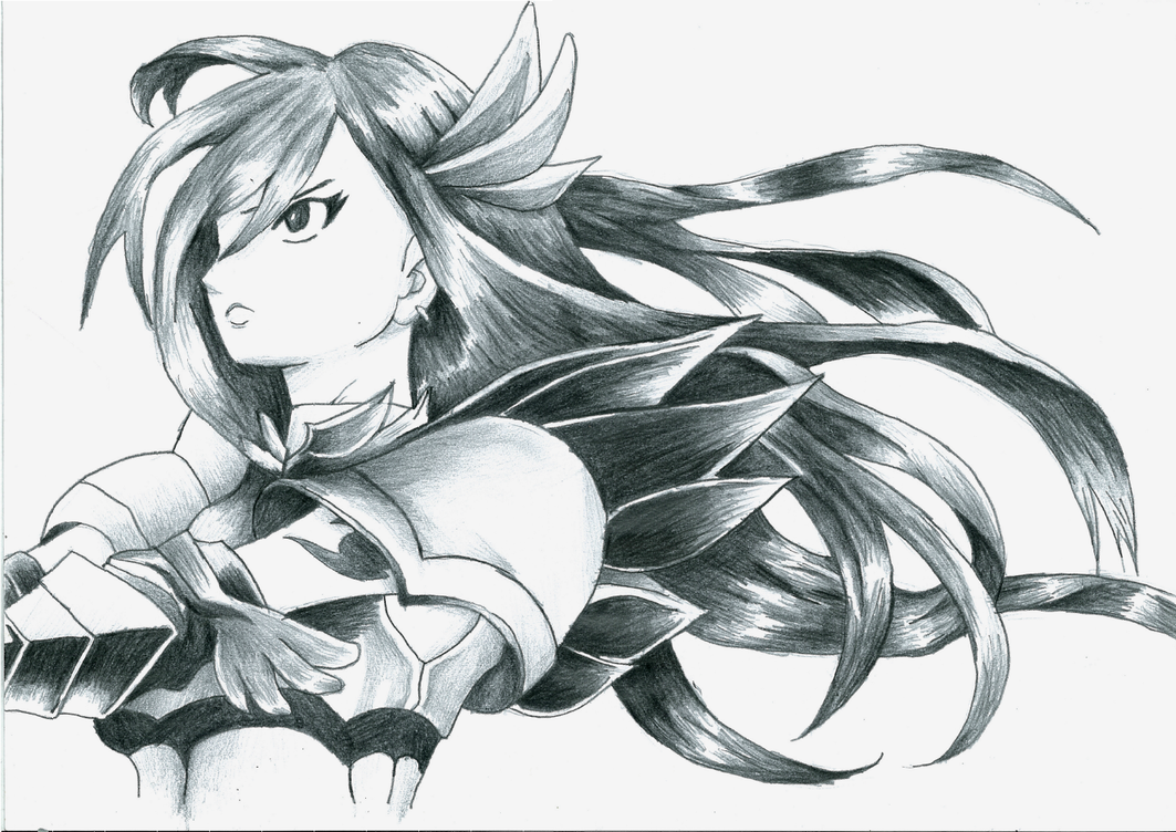 1063x752 Erza Scarlet Drawing - Erza Scarlet Drawing