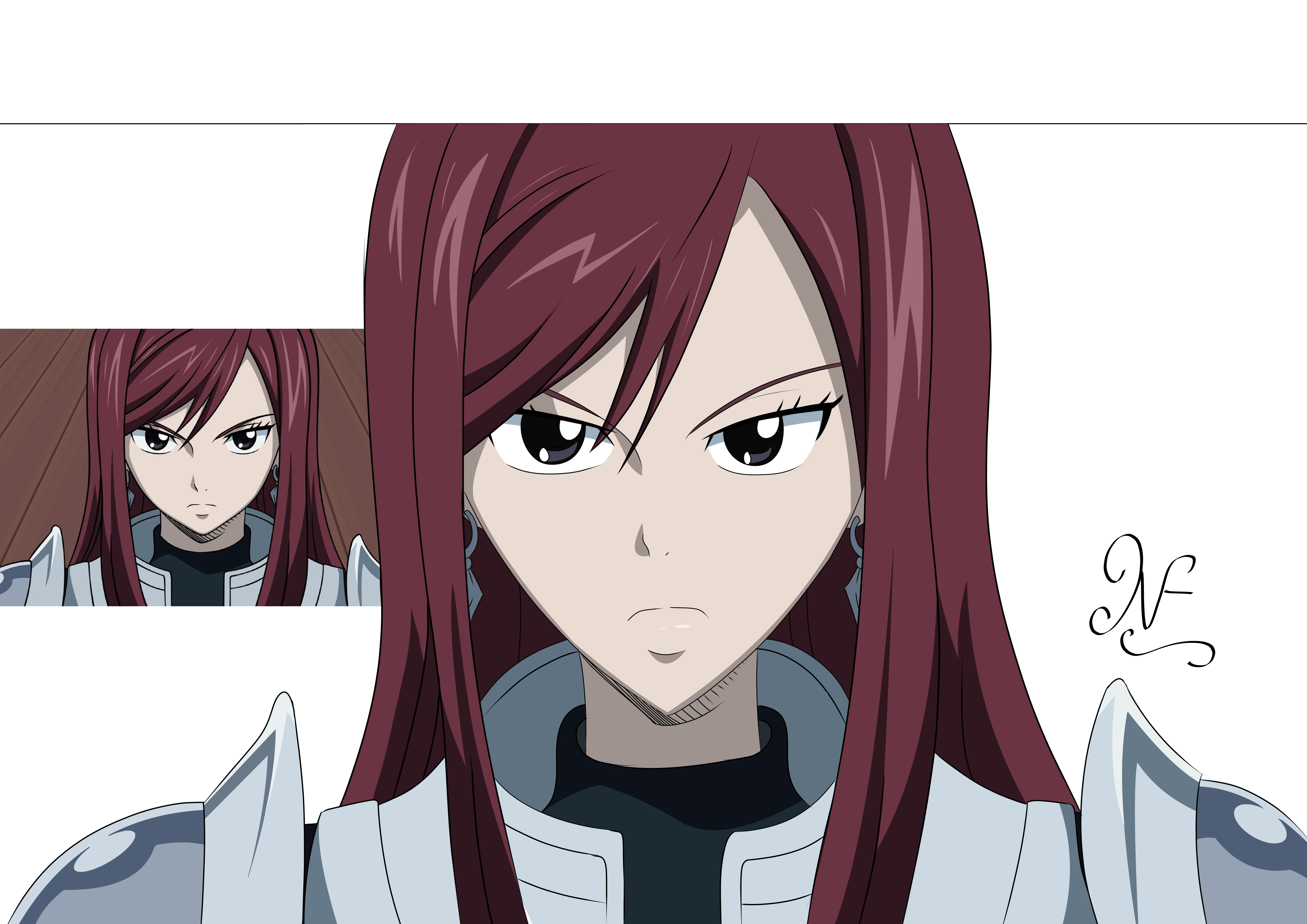 7016x4961 Erza Scarlet Drawing Steemit - Erza Scarlet Drawing