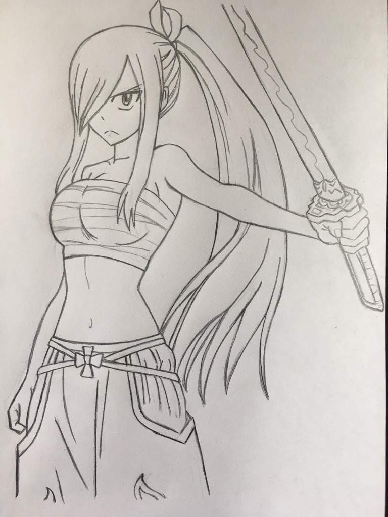 768x1024 Erza Scarlet Drawing Anime Amino - Erza Scarlet Drawing