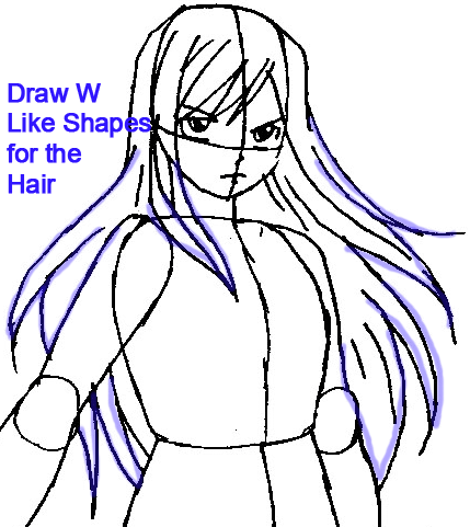 429x481 How To Draw Erza Scarlet From Fairy Tail With Easy Step - Erza Scarlet Drawing