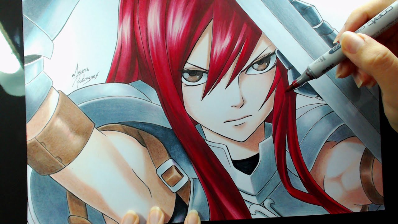 1280x720 Speed Drawing - Erza Scarlet Drawing