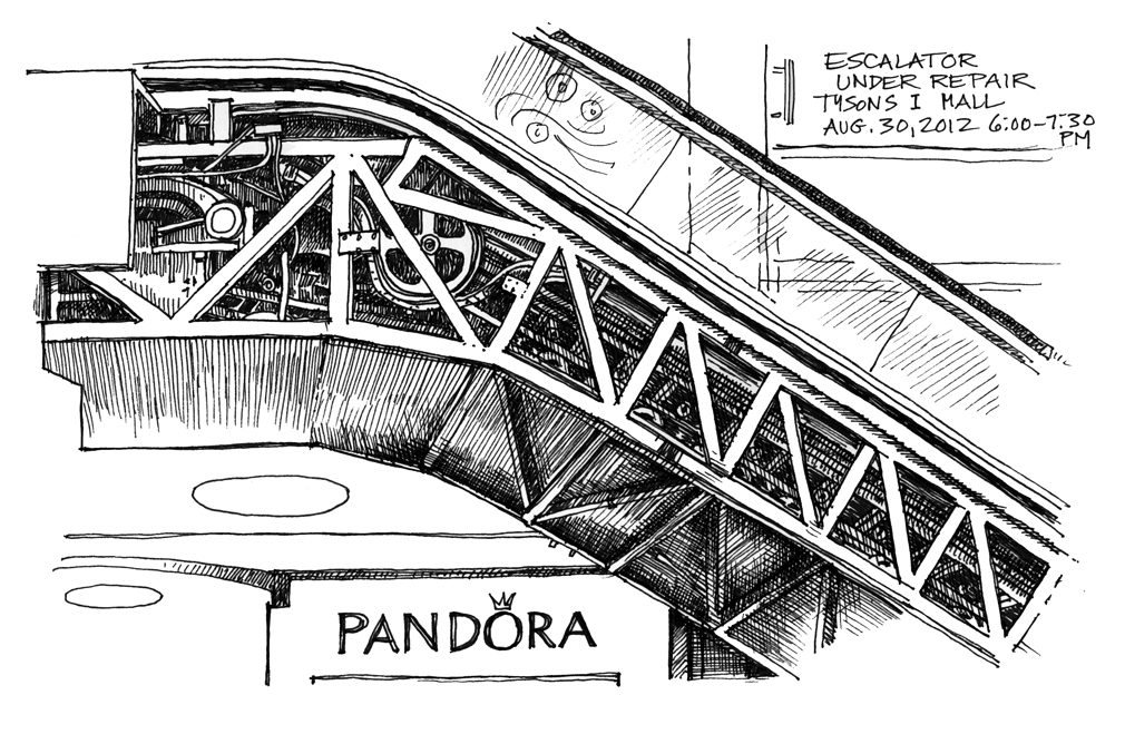 1010x659 art - Escalator Drawing