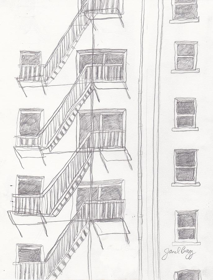 685x900 seattle fire escape drawing - Escape Drawing