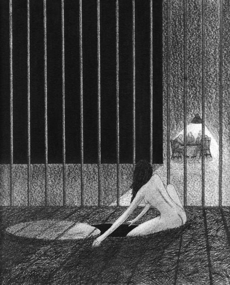 794x983 sophia escape drawing etsy - Escape Drawing