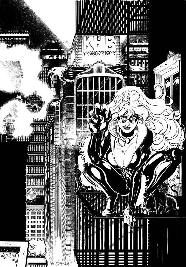 626x900 black cat on fire escape drawing - Escape Drawing